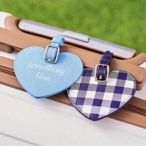 NWT Draper James Wedding Something Blue Heart Luggage Tags 💙🤍